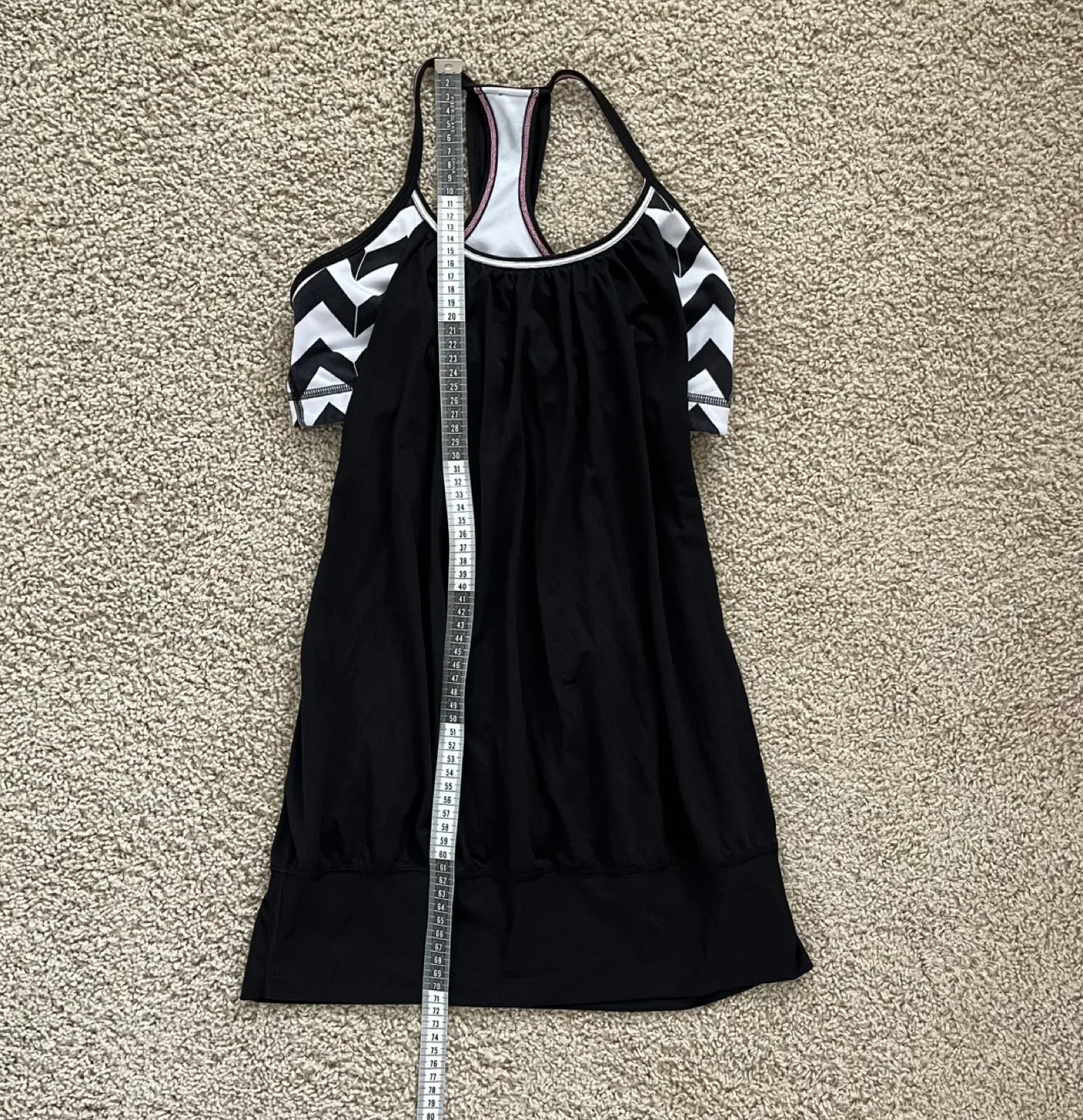 Lululemon No Limits Black and White Chevron Tank Top image indicator(5)