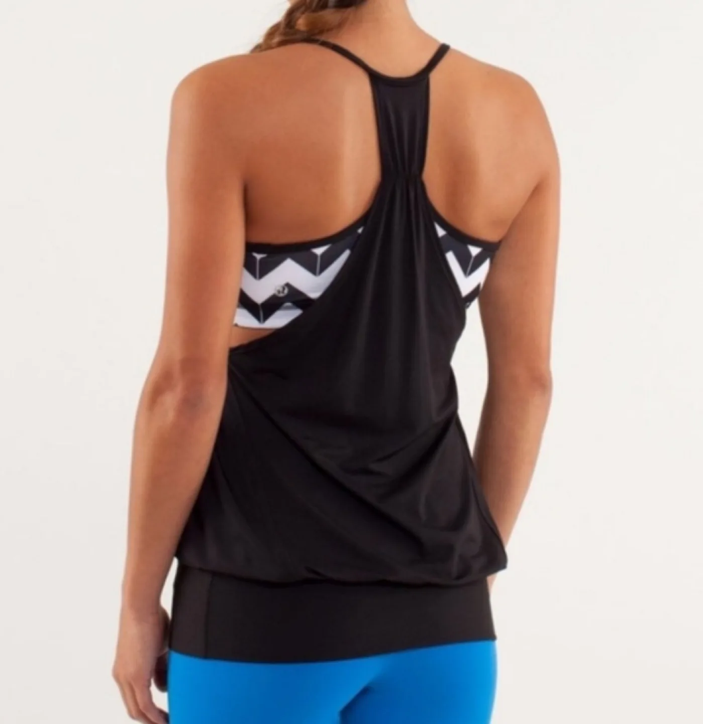 Lululemon No Limits Black and White Chevron Tank Top image indicator(10)