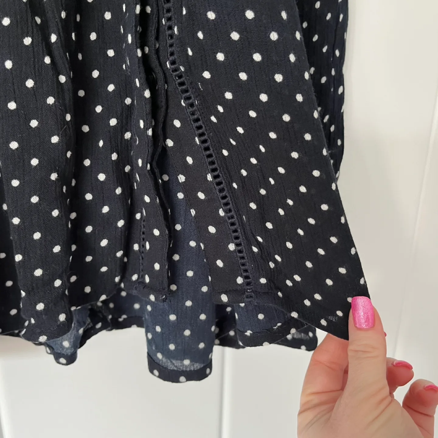 Anthropologie Polka Dot Sleeveless Button Tunic Top image indicator(4)