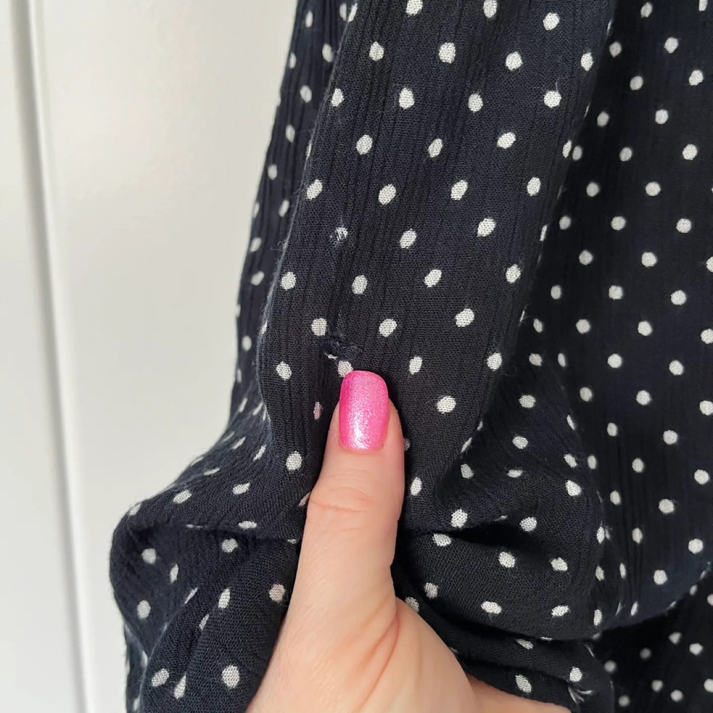 Anthropologie Polka Dot Sleeveless Button Tunic Top image indicator(5)