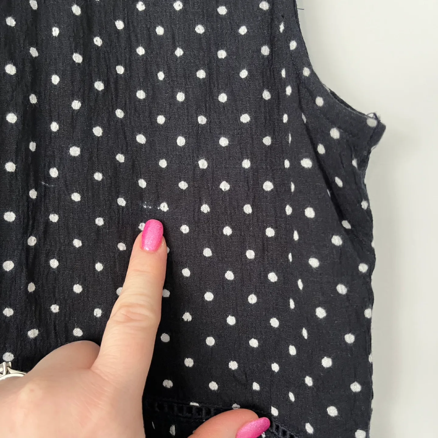 Anthropologie Polka Dot Sleeveless Button Tunic Top image indicator(6)