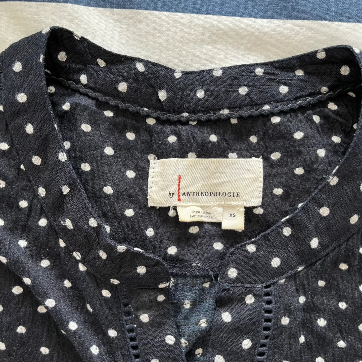 Anthropologie Polka Dot Sleeveless Button Tunic Top image indicator(2)