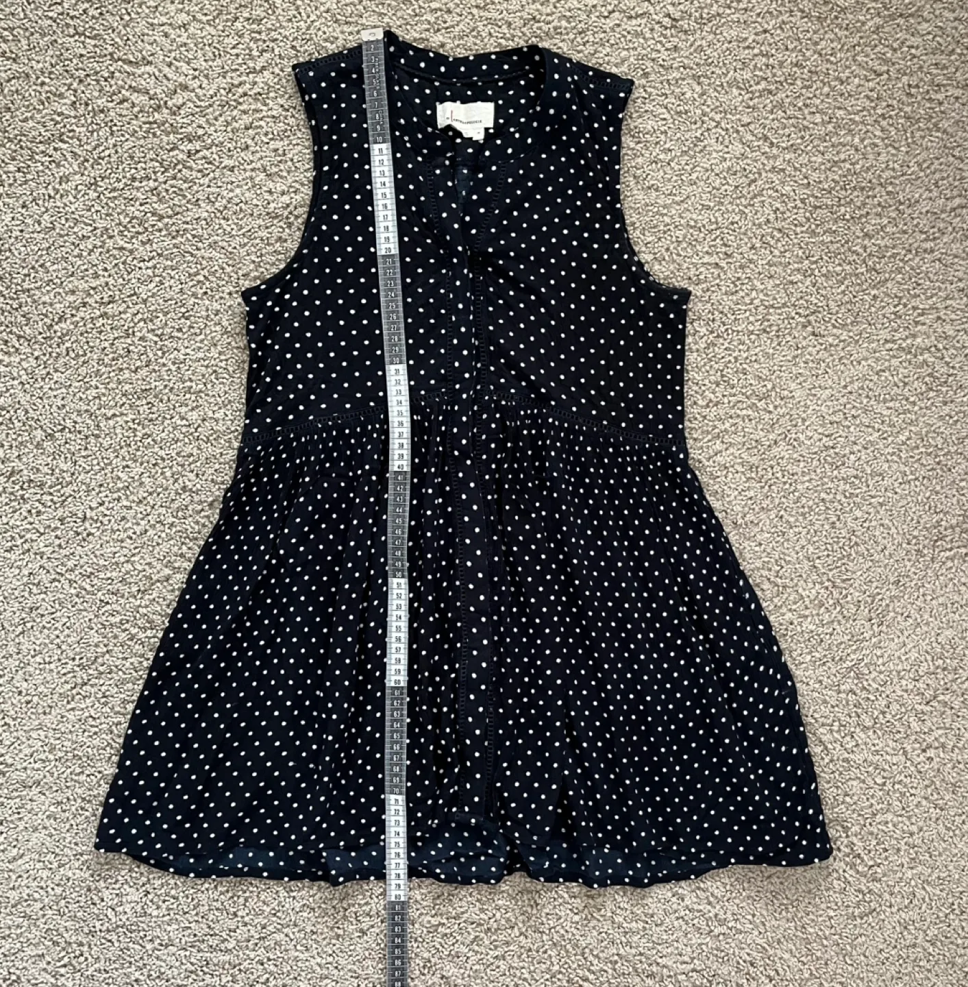 Anthropologie Polka Dot Sleeveless Button Tunic Top image indicator(8)