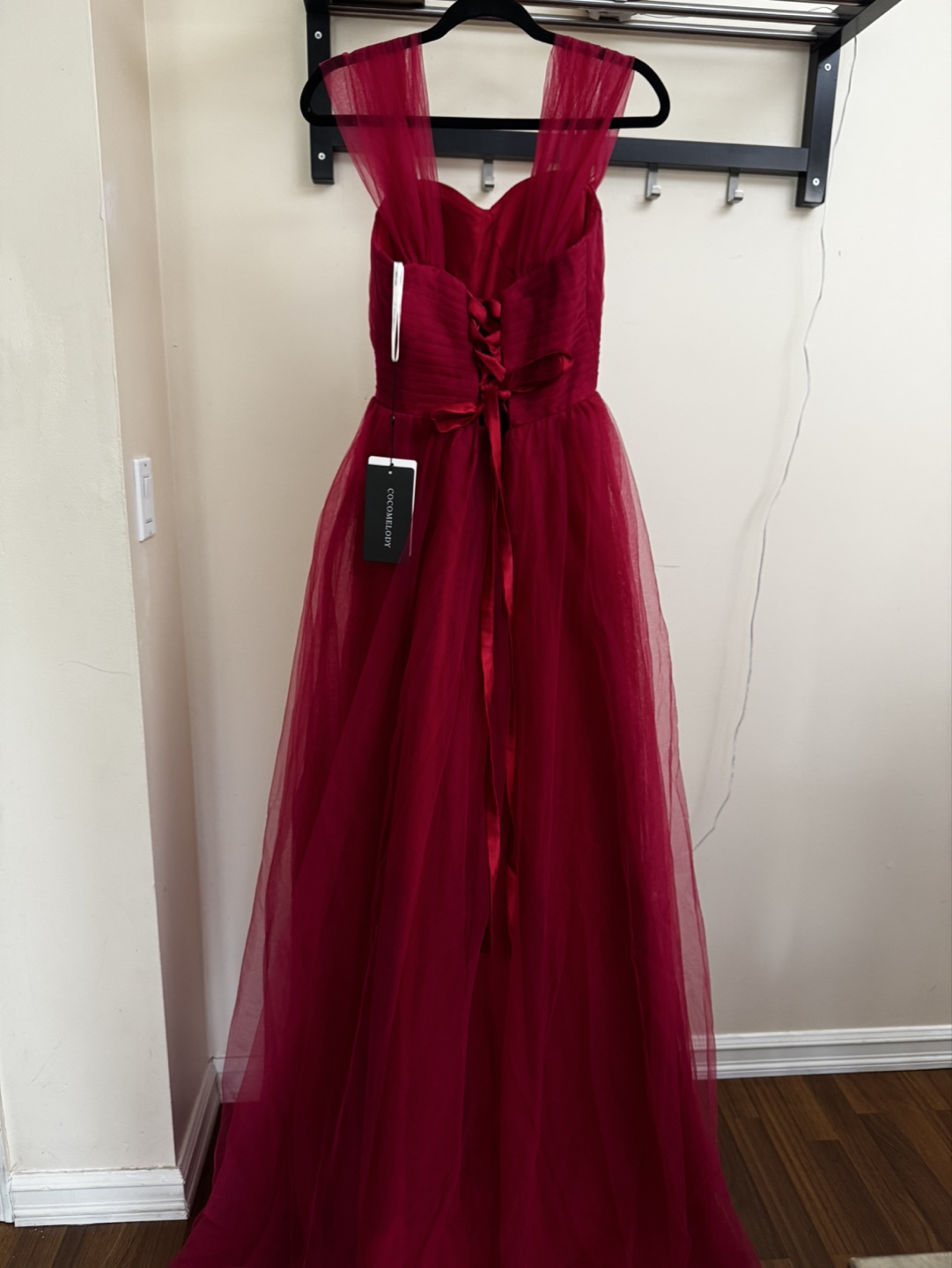 Gorgeous Burgundy Tulle Prom Dress