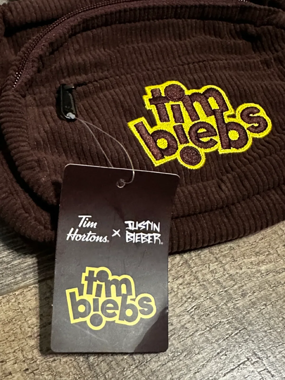 NEW Tim Hortons x Justin Bieber Tim Biebs Corduroy Waist Bag image indicator(2)