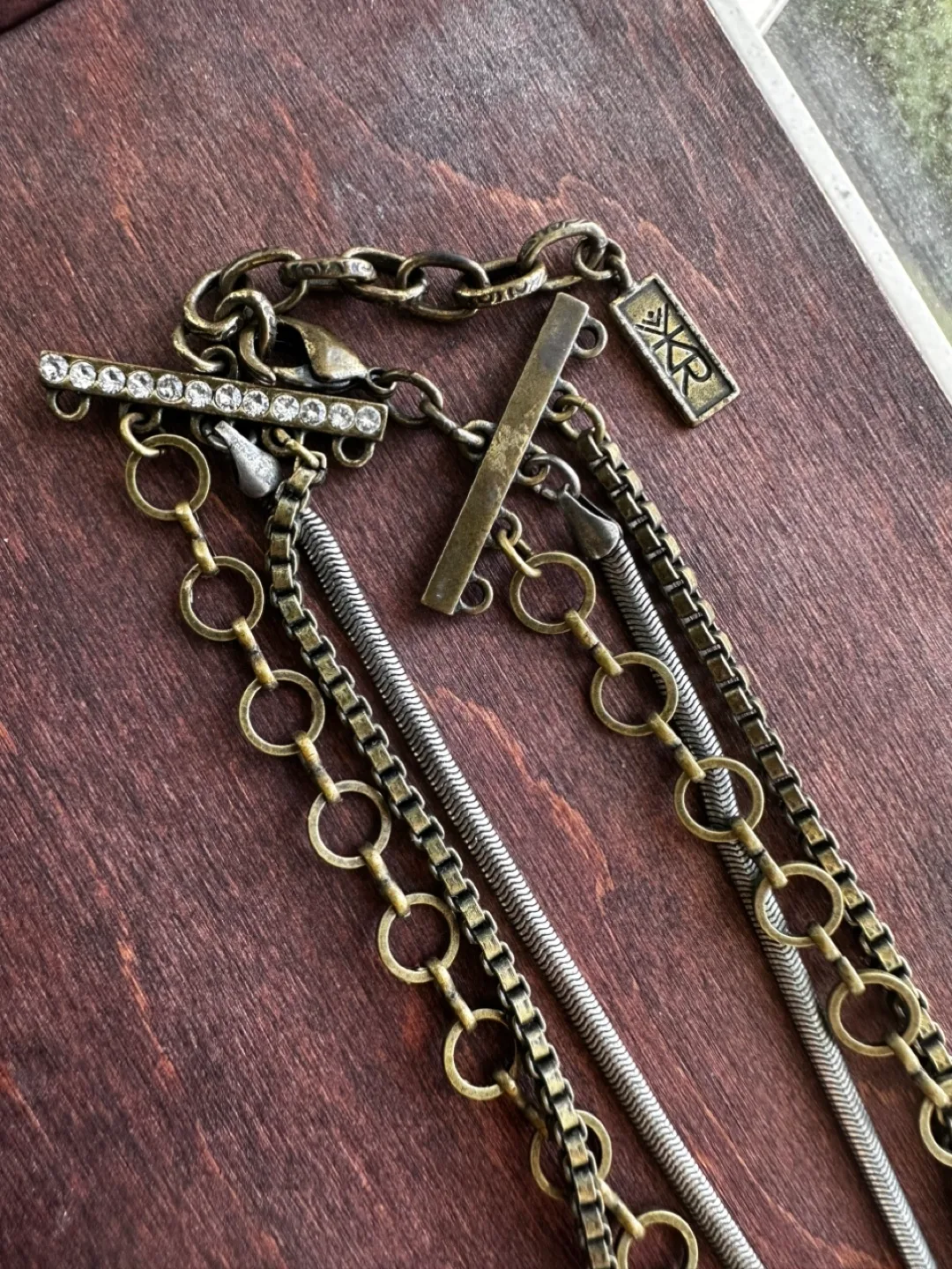 XKR Multi-Strand Necklace with Pearls and Crystals image indicator(4)