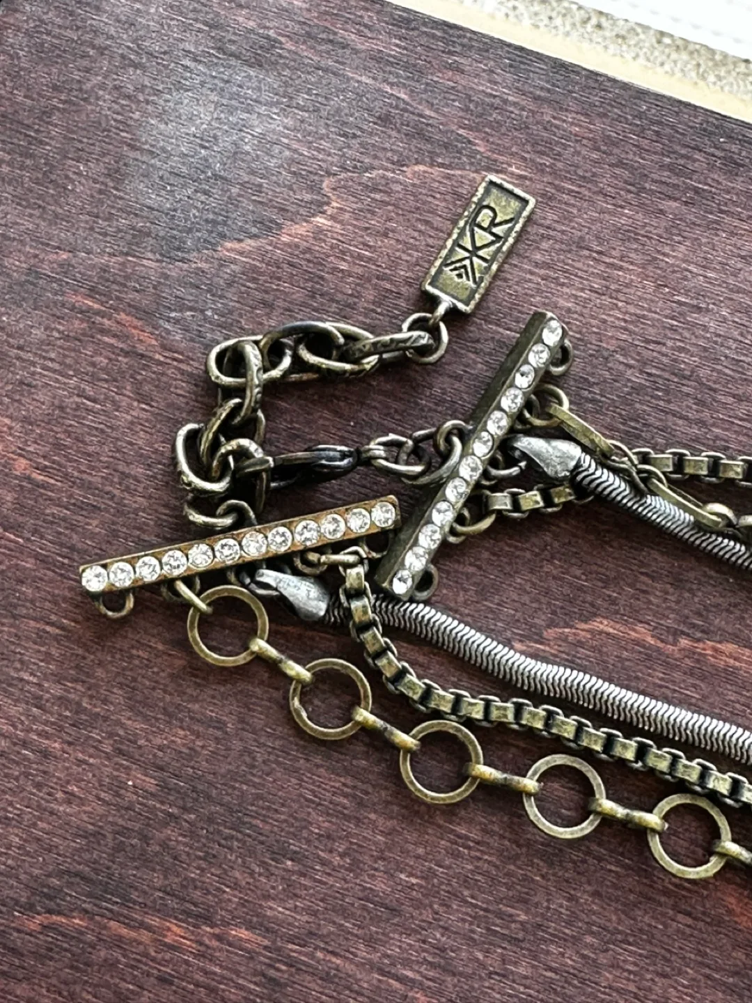 XKR Multi-Strand Necklace with Pearls and Crystals image indicator(6)