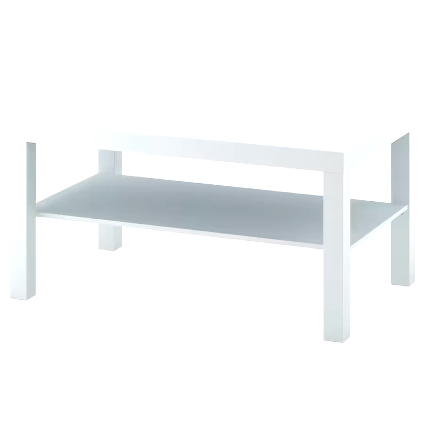 White Coffee Table with Shelf - photo 2