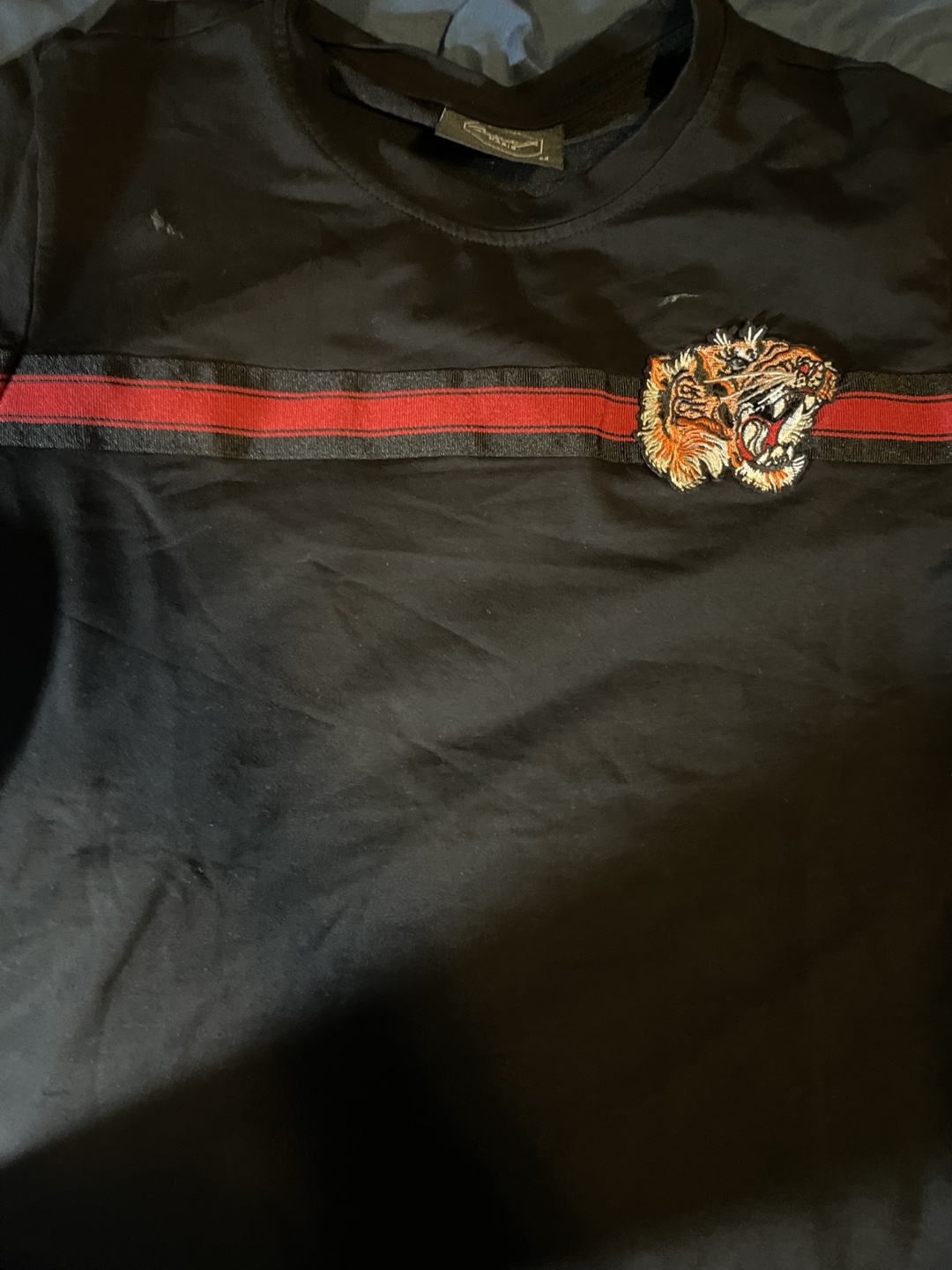 Project X Paris Men's Black T-Shirt  Tiger Embroidery - photo 2