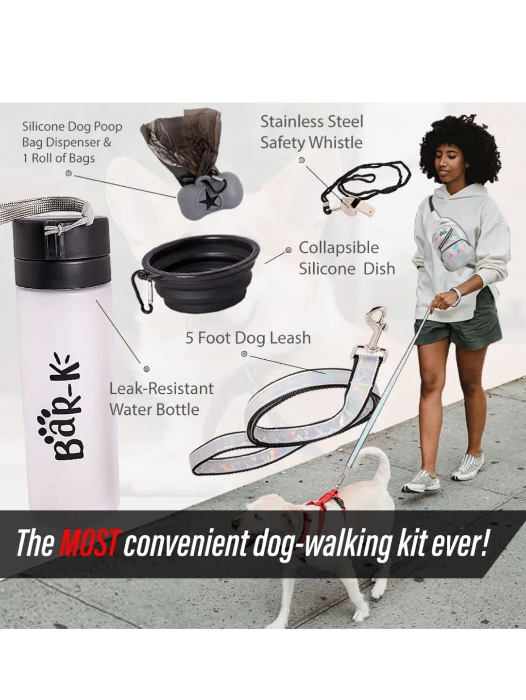 💚Bar-K Holographic Dog Walking Bag & Accessories Kit image indicator(6)