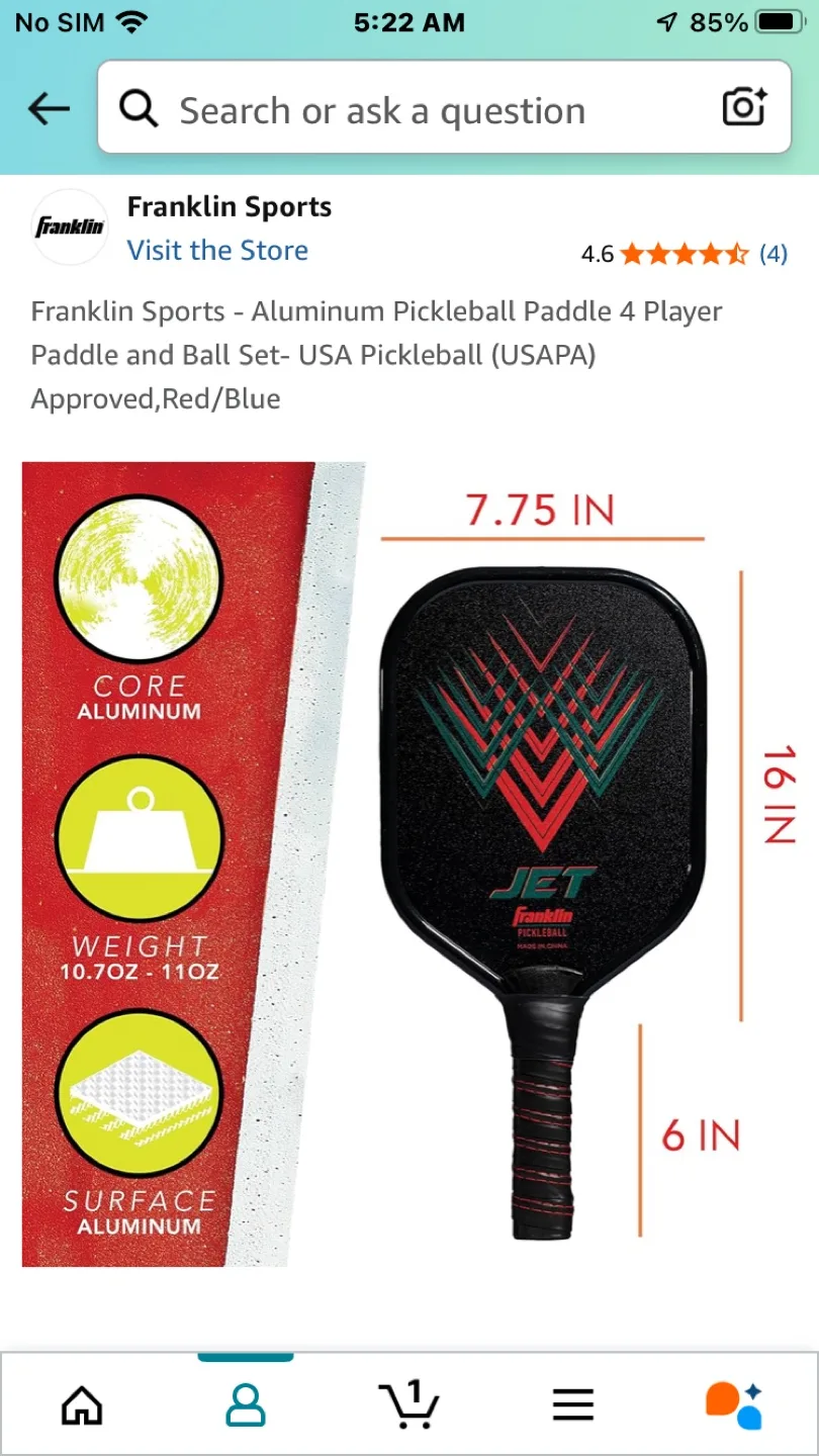 FRANKLIN PICKLE-BALL RACKETS ( 2 ) image indicator(5)