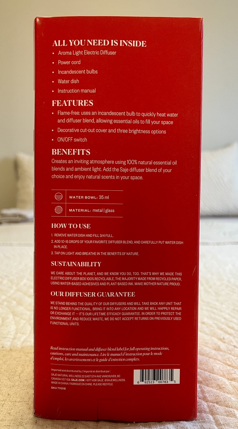 **SAJE AROMA LIGHT DIFFUSER** - photo 2
