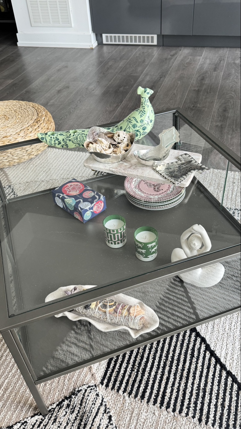 Moving out sale :Square Glass Top Coffee Table