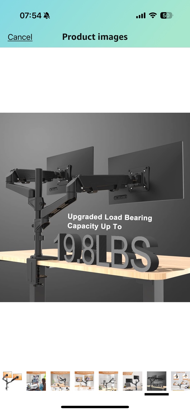 Dual Monitor Desk Mount - Heavy Duty Stand for Two Screens - photo 3