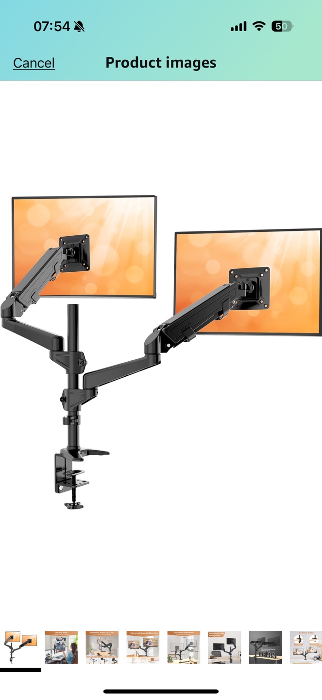 Dual Monitor Desk Mount - Heavy Duty Stand for Two Screens