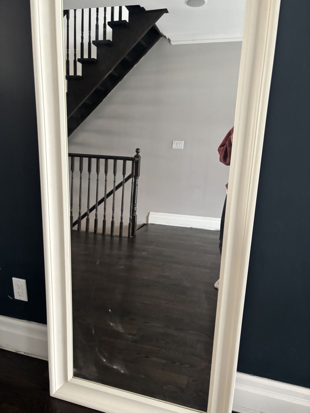 Full-Length White Framed Mirror - photo 2