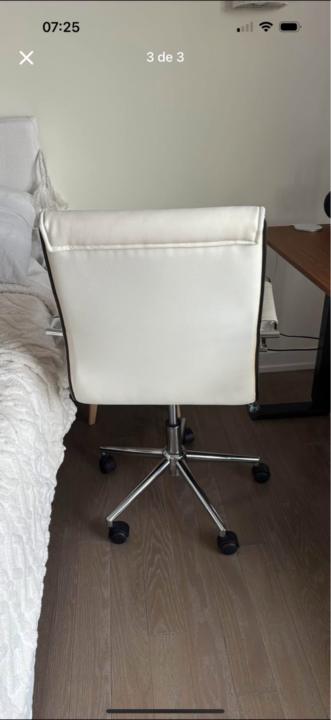 White Office Chair with Chrome Arms - photo 2