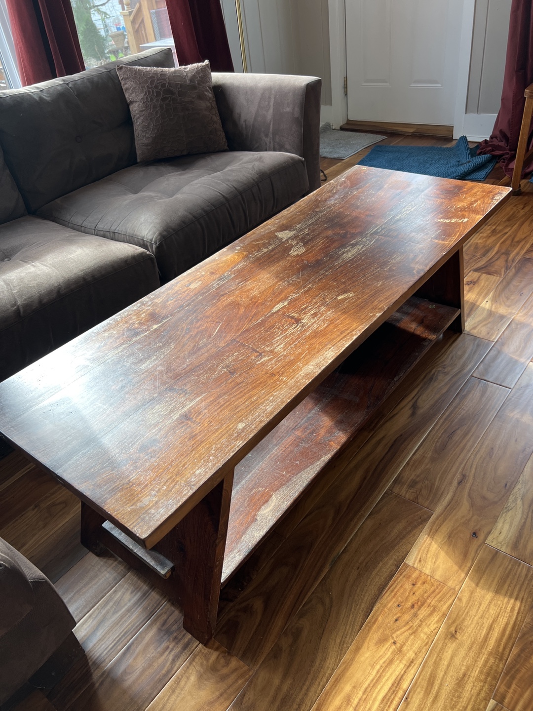 Wood Coffee Table with Shelf - photo 2