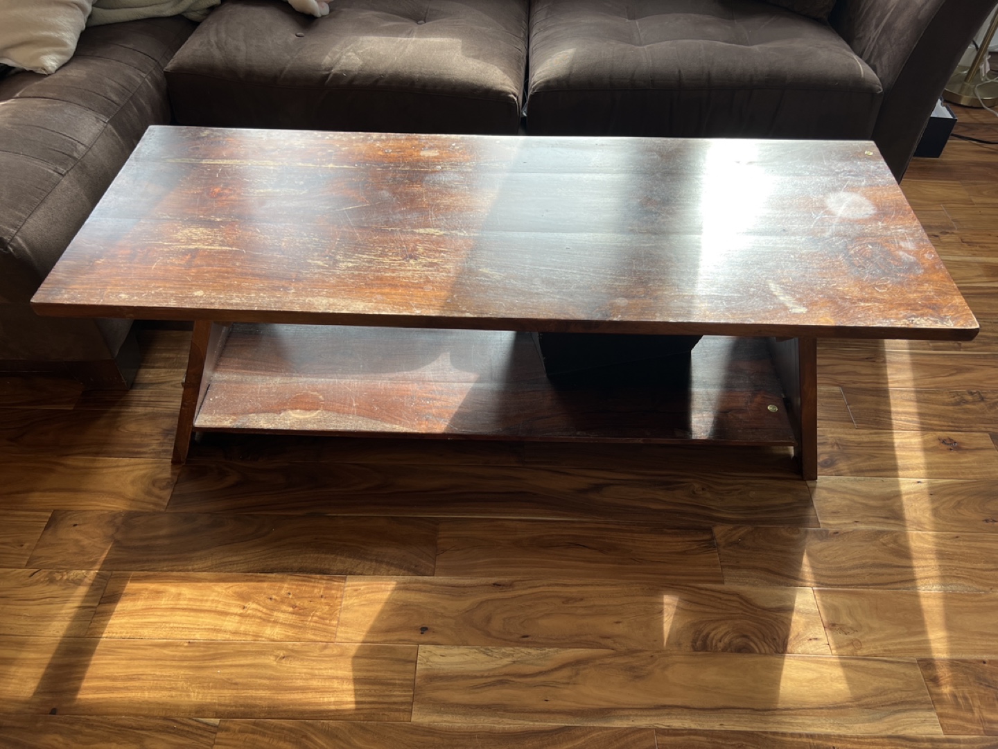 Wood Coffee Table with Shelf - photo 3