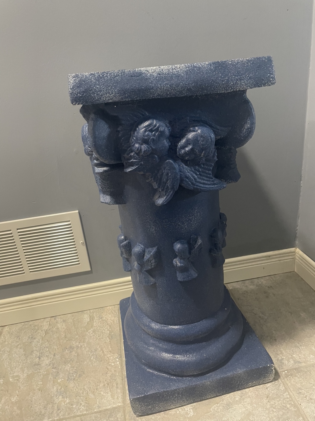 Blue Cherub Pedestal