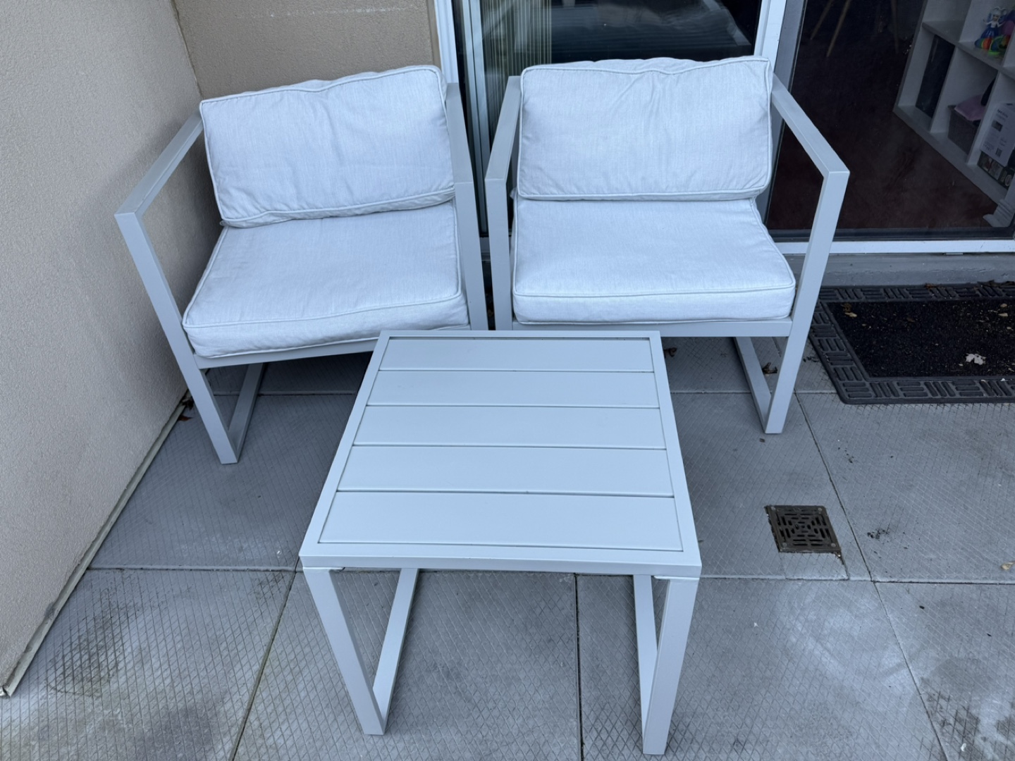 Grey Outdoor Patio Set - 2 Chairs & Table - photo 2