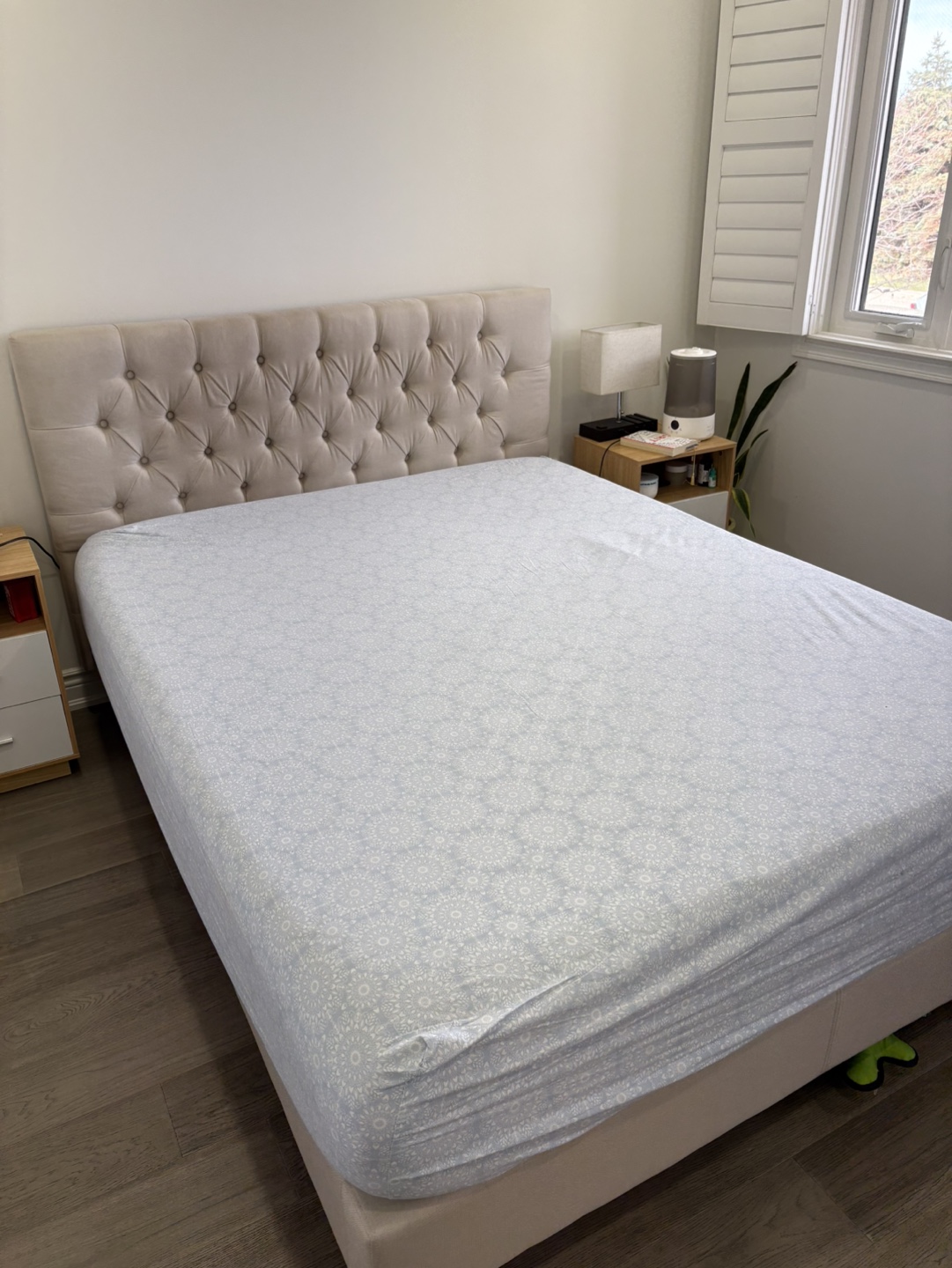 Queen Upholstered Bed Frame with/without 12 inch Queen mattress