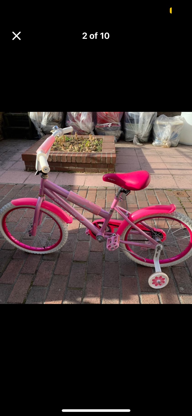 Girls' 16 inch Pink Bike with Training Wheels - photo 2