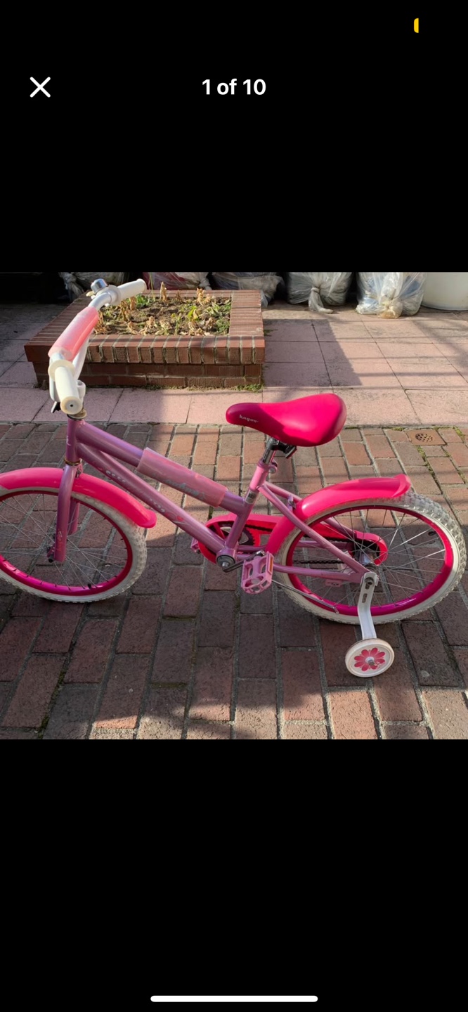 Girls' 16 inch Pink Bike with Training Wheels