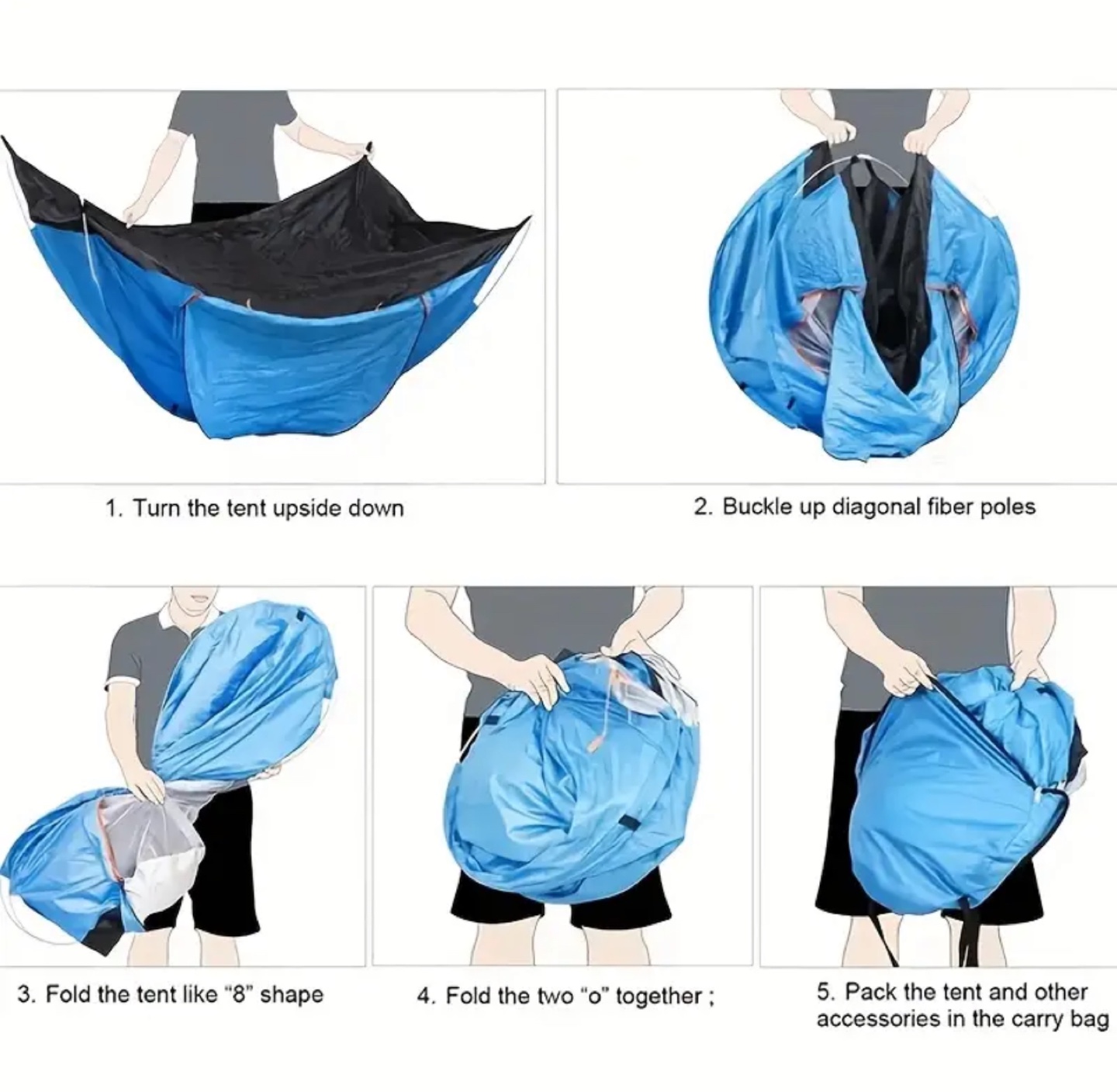 Pop-up Camping Tent - Blue - photo 2