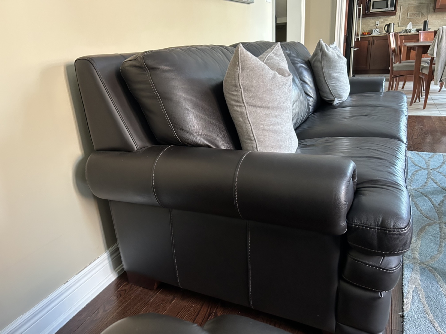 Dark Brown Leather Sofa and Loveseat Set - photo 4