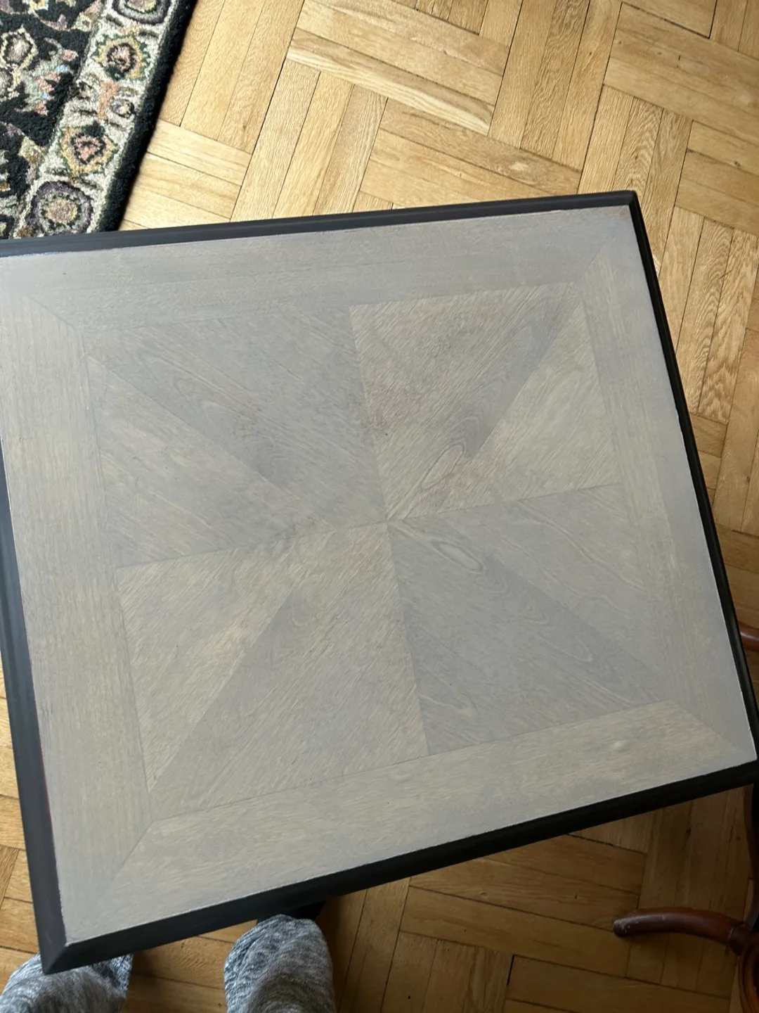 Gray Contemporary Solid Oak Table image indicator(4)