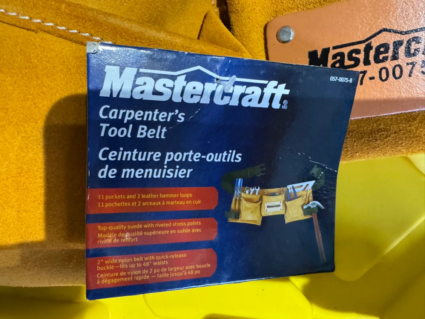 MASTERCRAFT CAPENTERS TOOL BELT SUEDE ADJUSTABLE NYLON BELT NEW image indicator(2)