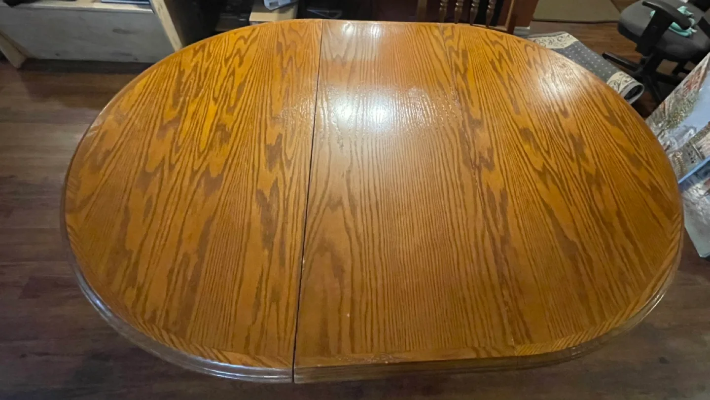 Solid Oak Dining Table Set with 6 Chairs image indicator(6)