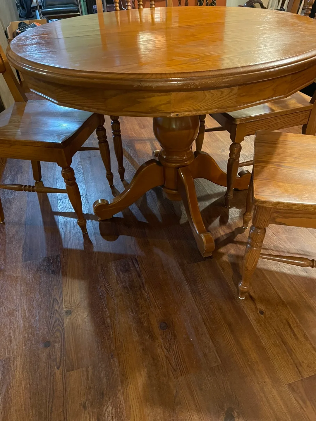 Solid Oak Dining Table Set with 6 Chairs image indicator(2)