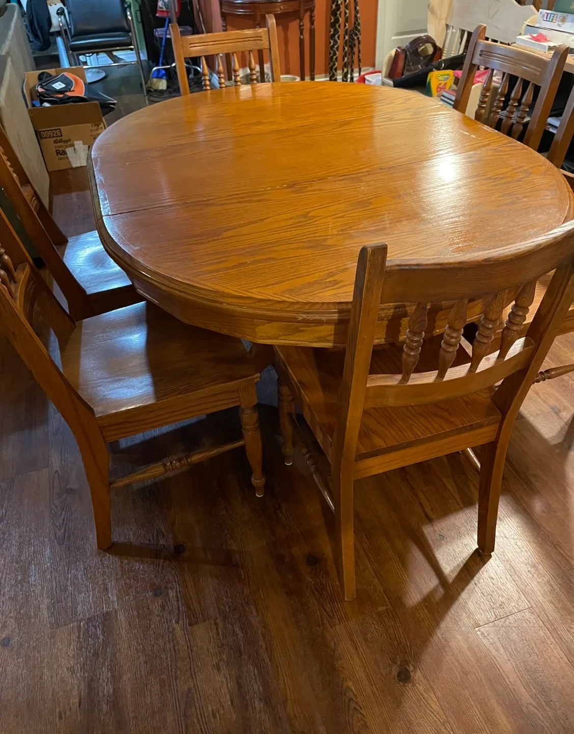 Solid Oak Dining Table Set with 6 Chairs image indicator(3)
