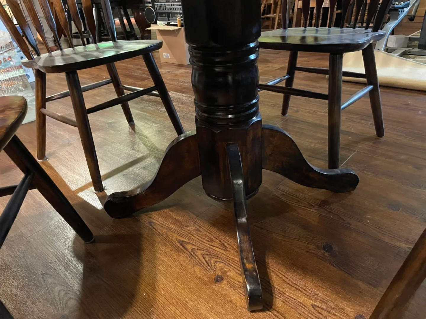 Dark Wood Oval Dining Table with 4 Chairs image indicator(3)