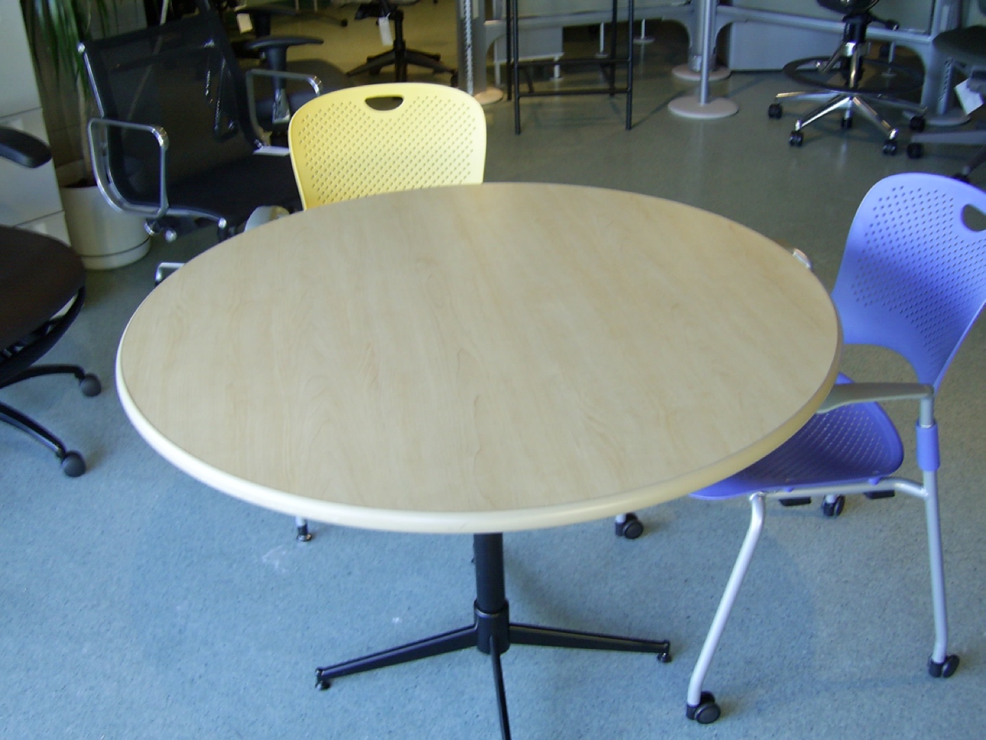 Round Office Table with Pedestal Base