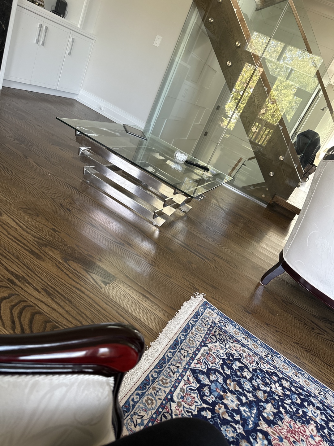 Modern Glass and Metal Coffee Table