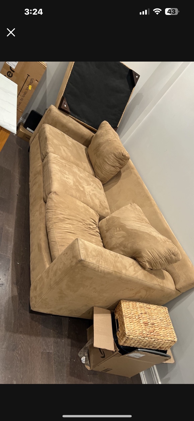 Beige Microfiber Sofa