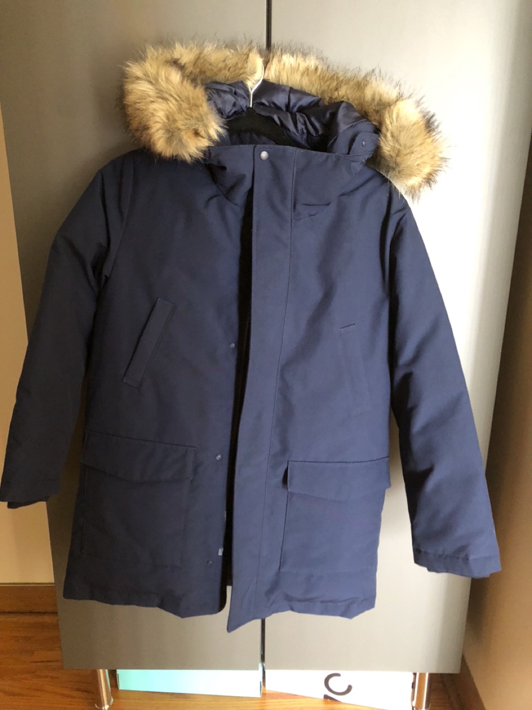 Uniqluo 11-12 years Navy Blue Hooded Winter Parka