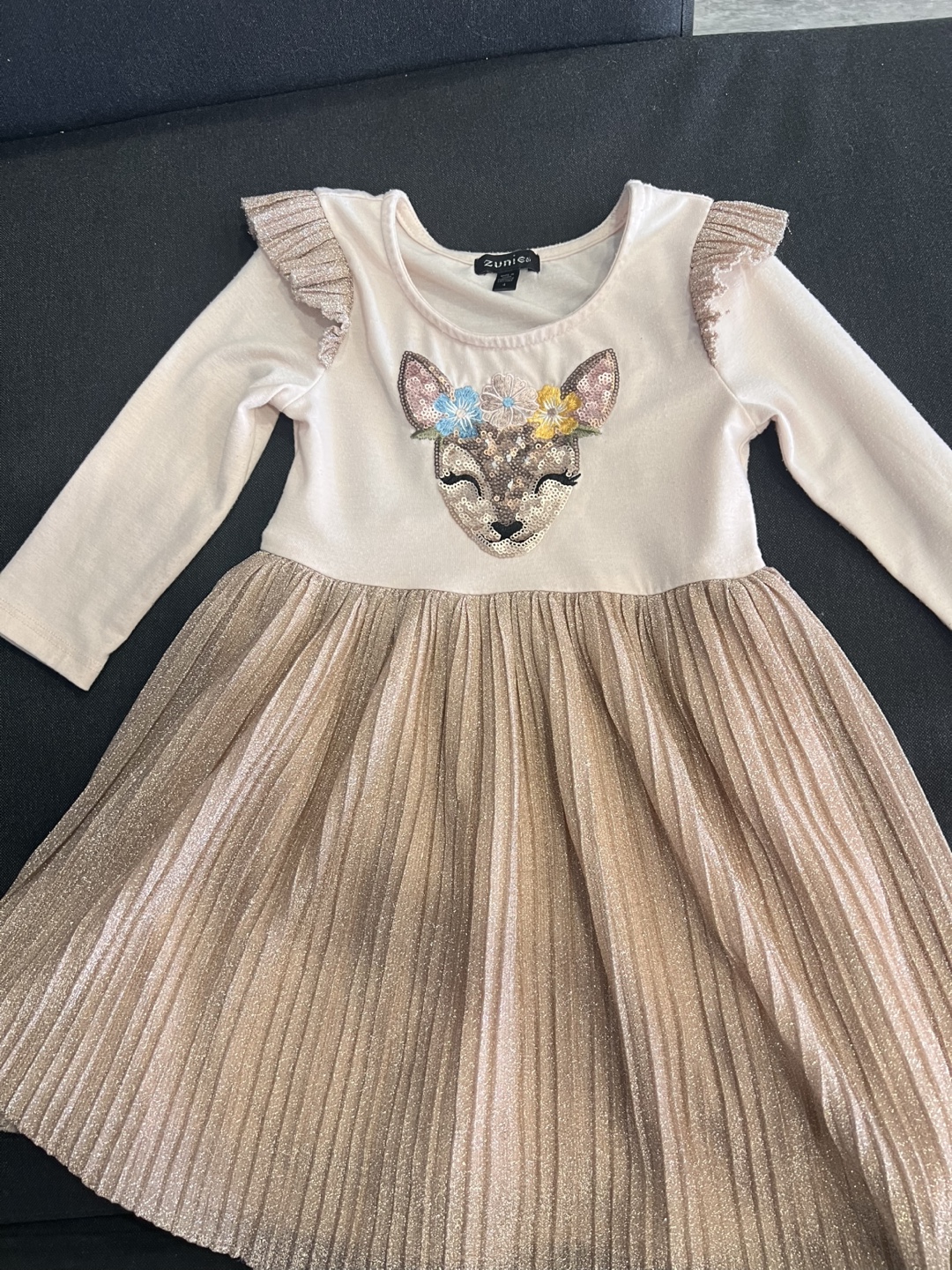 Girls' Zutano Sequin Deer Dress, Size 2T