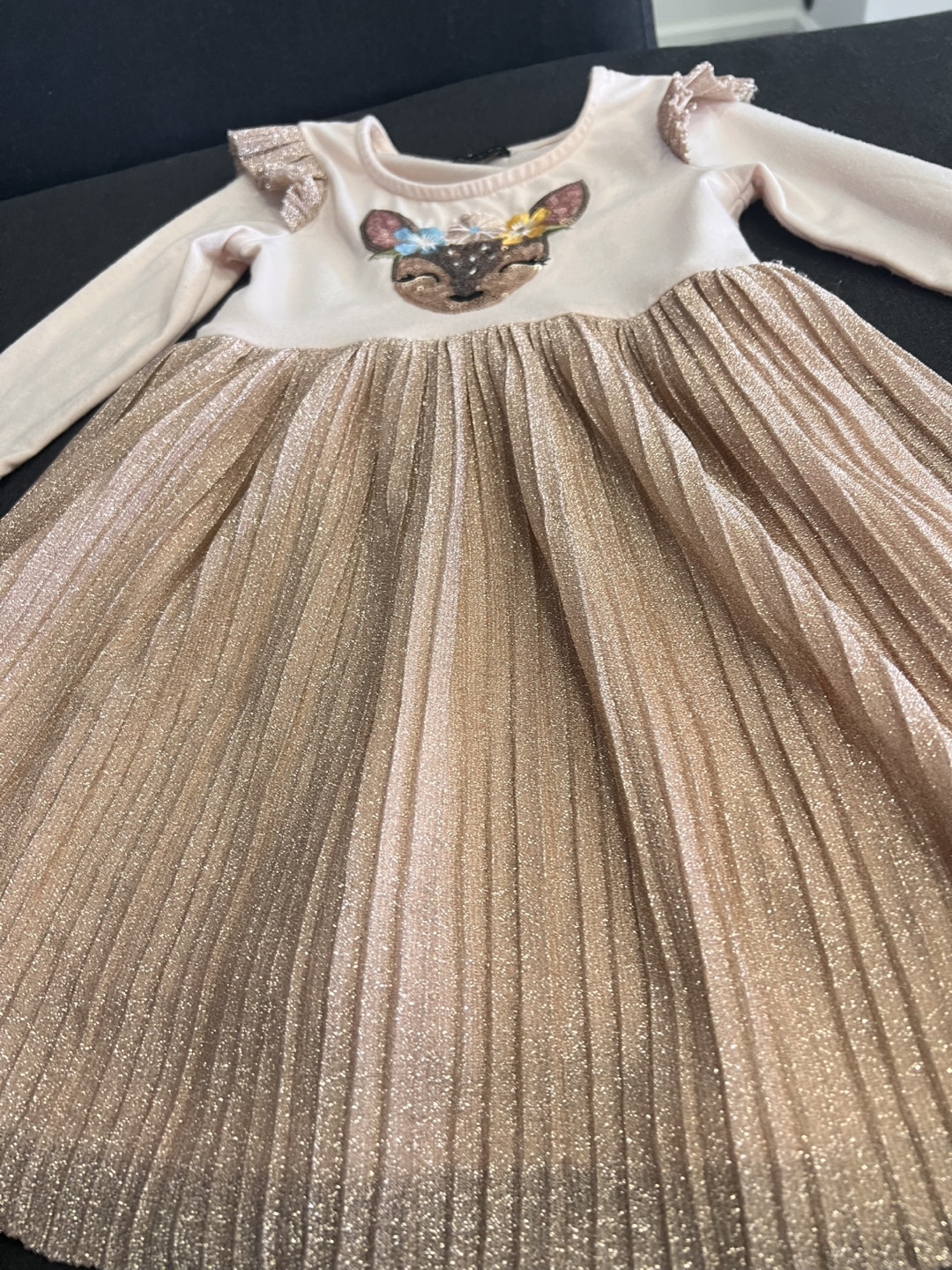Girls' Zutano Sequin Deer Dress, Size 2T - photo 3