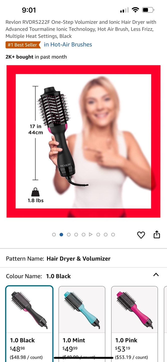 Revlon One-Step Volumizer & Hair Dryer - Black - photo 5