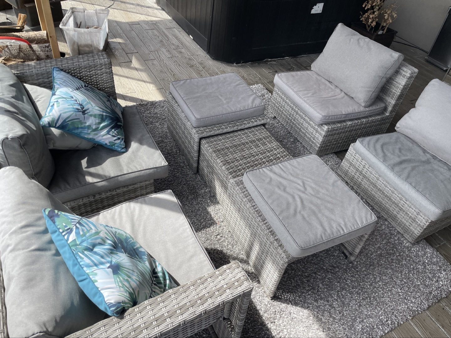 Rattan Outdoor Patio Furniture  Set - 7 pieces