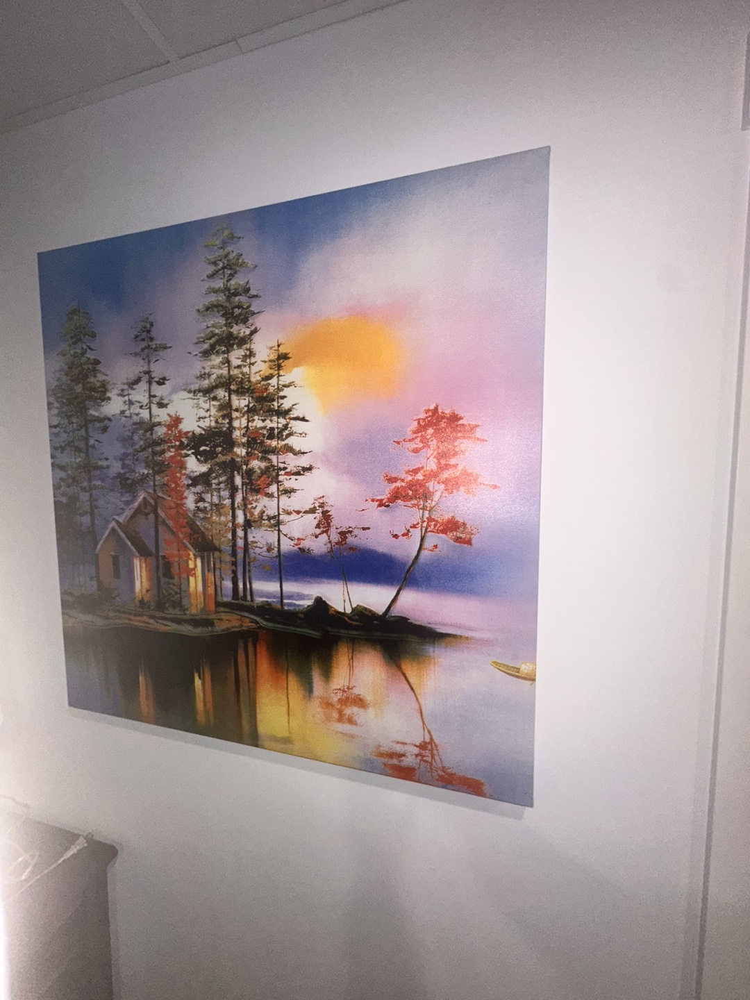 Large Canvas Lake House Print