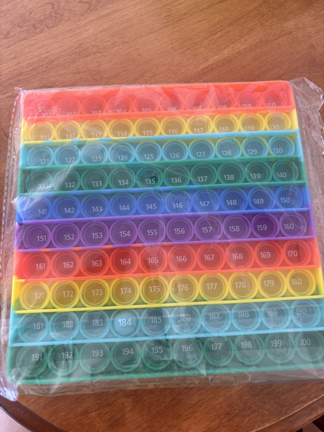 Rainbow Silicone Pop-it Fidget Toy 200 Bubbles - photo 2