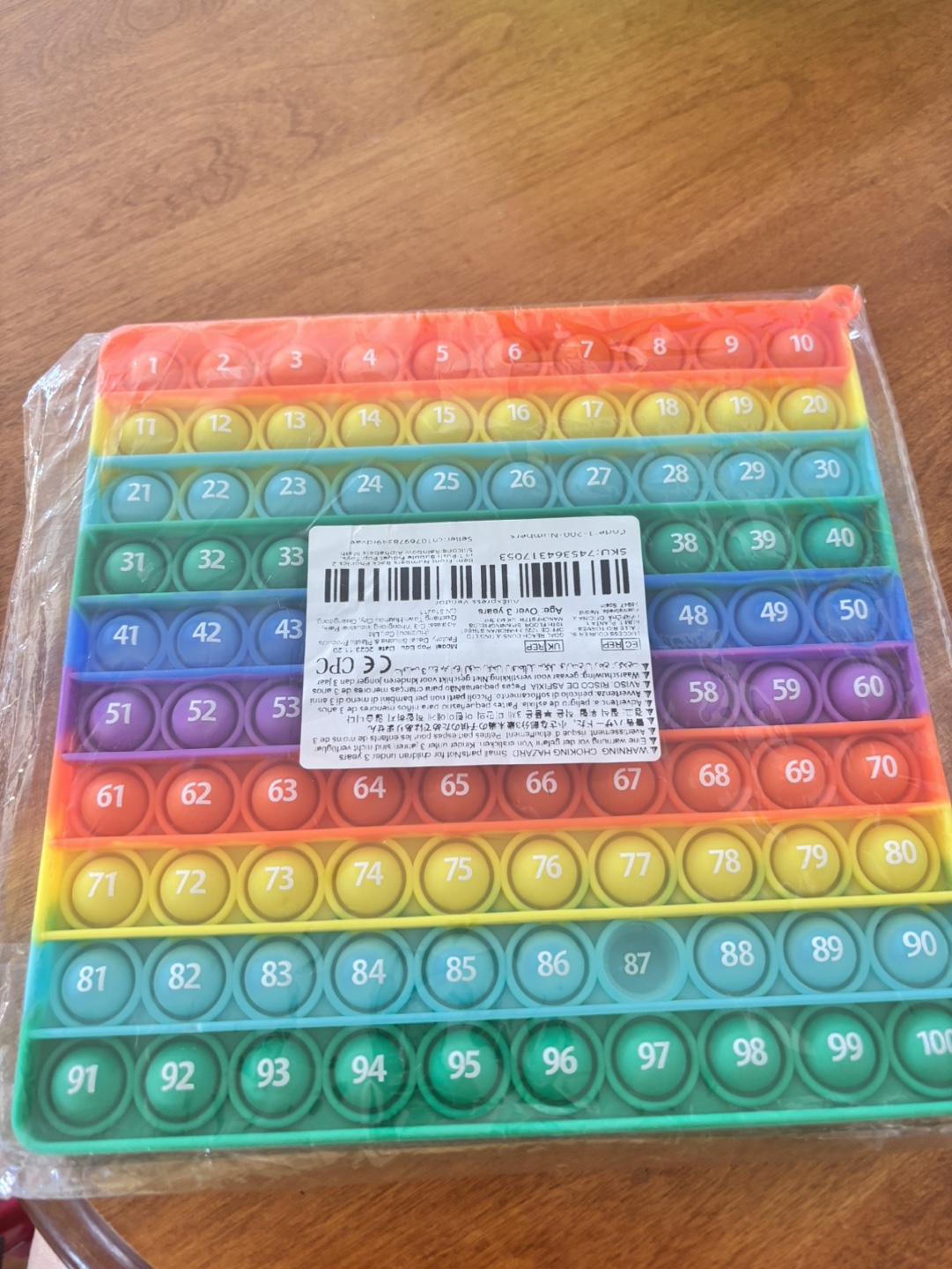 Rainbow Silicone Pop-it Fidget Toy 200 Bubbles