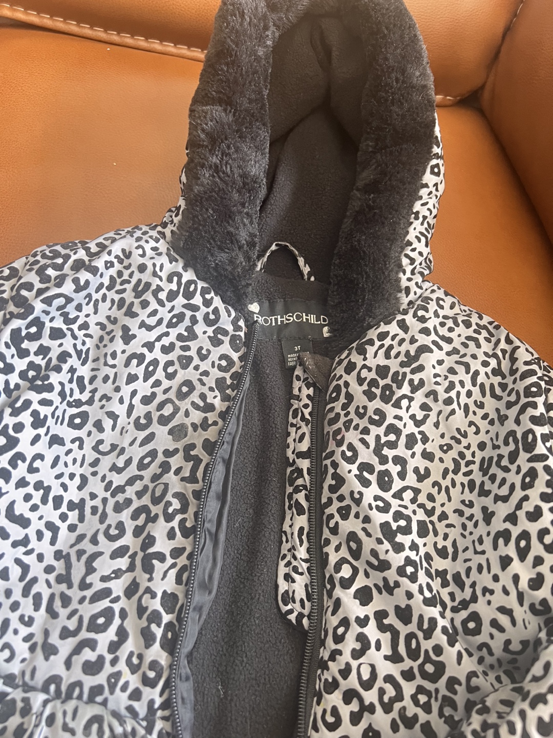 Rothschild Girls' Leopard Print Hooded Jacket - photo 3