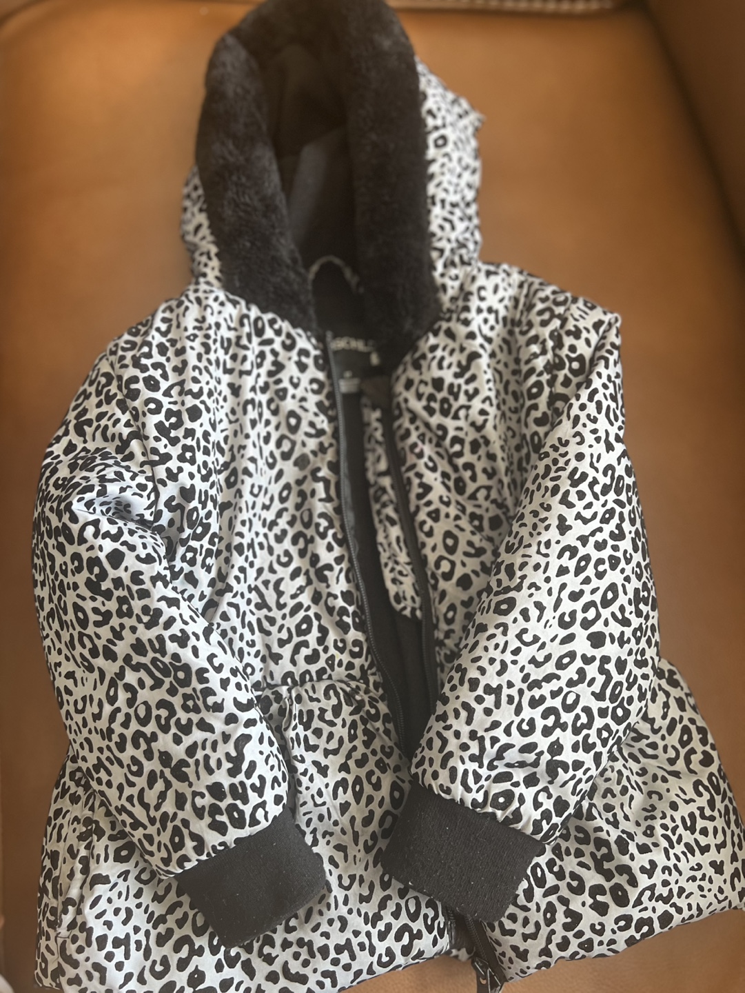 Rothschild Girls' Leopard Print Hooded Jacket