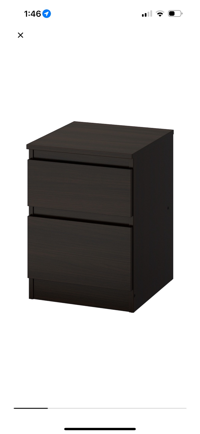 IKEA Two-Drawer Nightstand - Dark Brown x 2 - photo 3